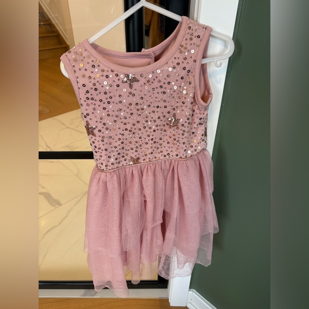 George Pink Sequin Star Kids Dance Costume